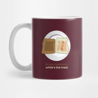 Brown is savoury, white's the treat Mug